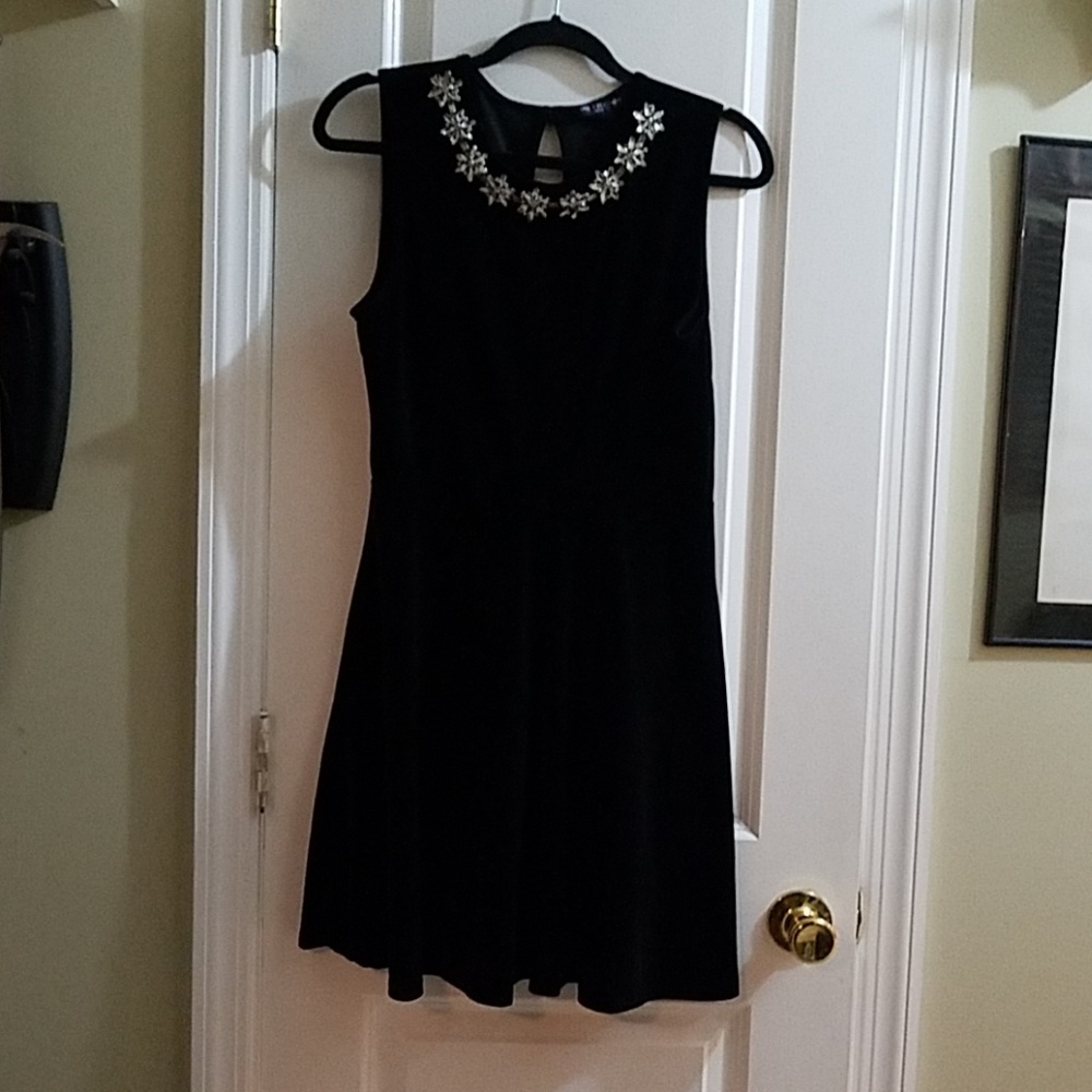 One Clothing LA velveteen black dress embellished